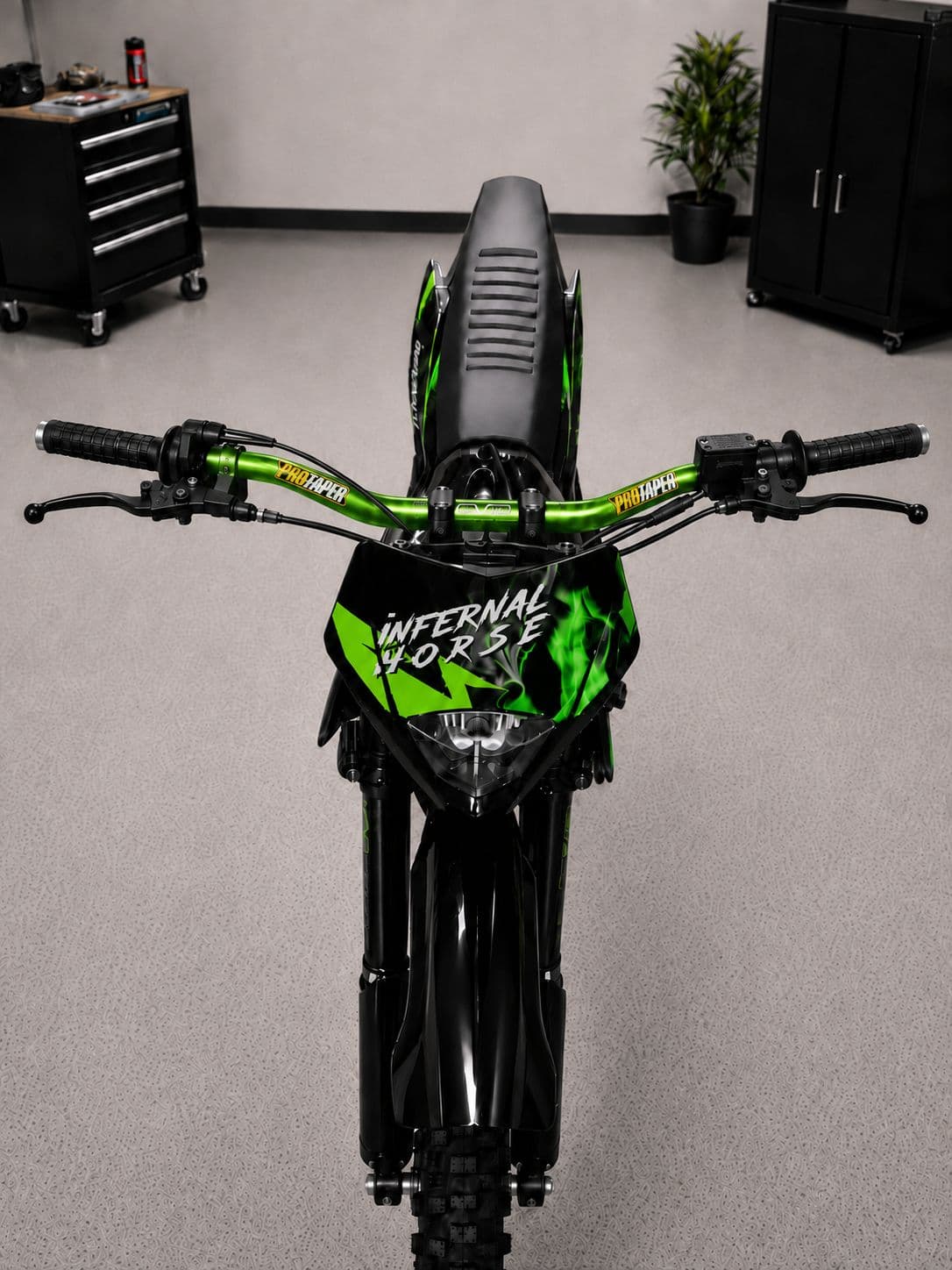 Руль для мотоцикла Fatbar 22/28 мм усиленный, для питбайка, эндуро, кроссового мотоцикла, EVO зеленый